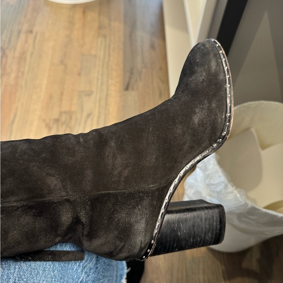 Suede black rag and bone heeled boot - Picture 3 of 3